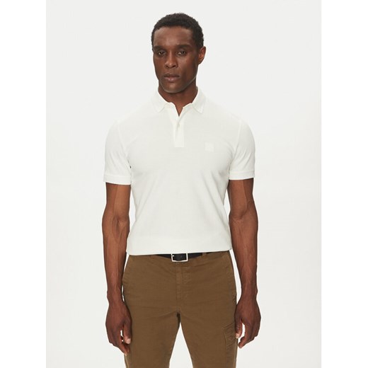 BOSS Polo Passertip 50507699 Beżowy Slim Fit ze sklepu MODIVO w kategorii T-shirty męskie - zdjęcie 182745593