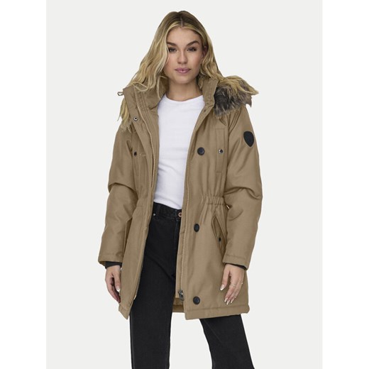 ONLY Parka Iris 15304625 Brązowy Regular Fit ze sklepu MODIVO w kategorii Parki damskie - zdjęcie 182745621