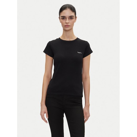 Pepe Jeans T-Shirt PL506037 Czarny Regular Fit ze sklepu MODIVO w kategorii Bluzki damskie - zdjęcie 182745750