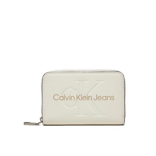 Calvin Klein Jeans Mały Portfel Damski Zip Around Mono K60K612255 Biały ze sklepu MODIVO w kategorii Portfele damskie - zdjęcie 182745772