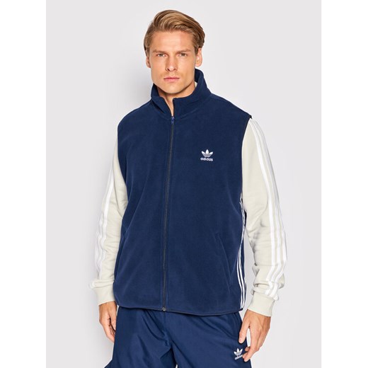 adidas Kamizelka adicolor 3-Stripes HK7391 Granatowy Relaxed Fit ze sklepu MODIVO w kategorii Kamizelki męskie - zdjęcie 182745783