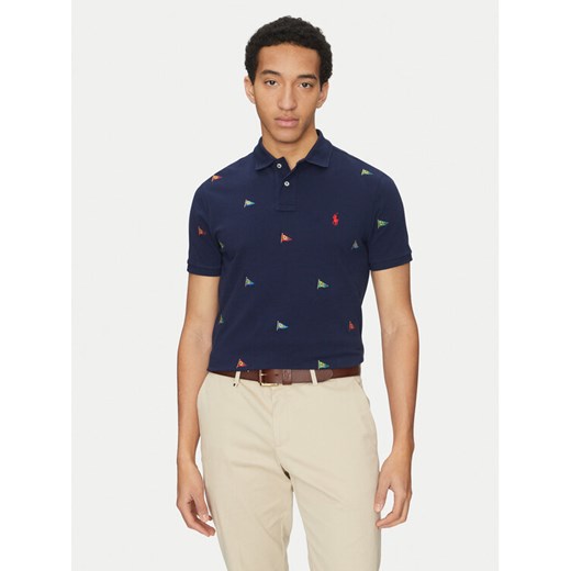 Polo Ralph Lauren Polo 710964722001 Granatowy Custom Fit ze sklepu MODIVO w kategorii T-shirty męskie - zdjęcie 182745952