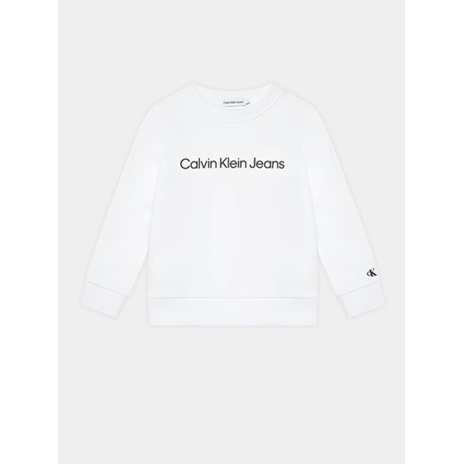 Calvin Klein Jeans Bluza IU0IU00581 D Biały Regular Fit ze sklepu MODIVO w kategorii Bluzy chłopięce - zdjęcie 182745971