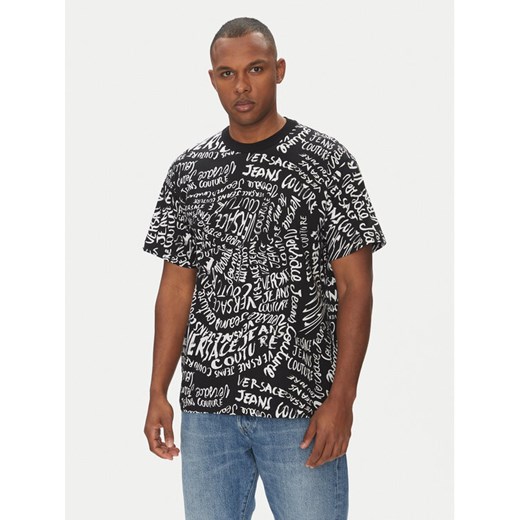 Versace Jeans Couture T-Shirt 78GAH6R0 Czarny Regular Fit ze sklepu MODIVO w kategorii T-shirty męskie - zdjęcie 182746030