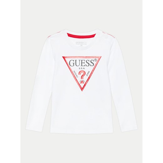 Guess Bluzka N84I24 K8HM0 Biały Regular Fit ze sklepu MODIVO w kategorii Bluzki dziewczęce - zdjęcie 182746033