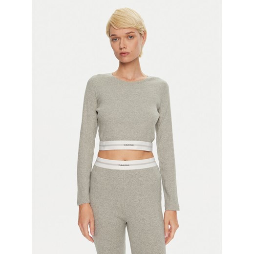 Calvin Klein Underwear Bluzka 000QS7217E Szary Slim Fit ze sklepu MODIVO w kategorii Bluzki damskie - zdjęcie 182746063