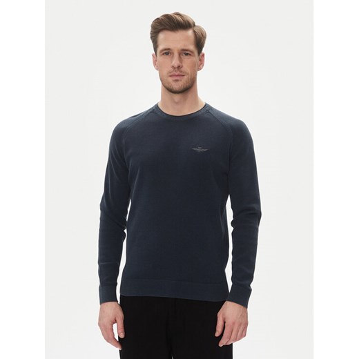 Aeronautica Militare Sweter 251MA1556L560 Granatowy Regular Fit ze sklepu MODIVO w kategorii Swetry męskie - zdjęcie 182746243