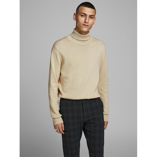 Jack&Jones Golf 12157417 Beżowy Regular Fit ze sklepu MODIVO w kategorii Swetry męskie - zdjęcie 182746294