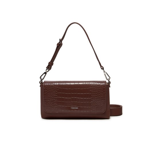 Calvin Klein Torebka Ck Must Shoulder Bag_Croco K60K612111 Brązowy ze sklepu MODIVO w kategorii Torebki damskie - zdjęcie 182746381