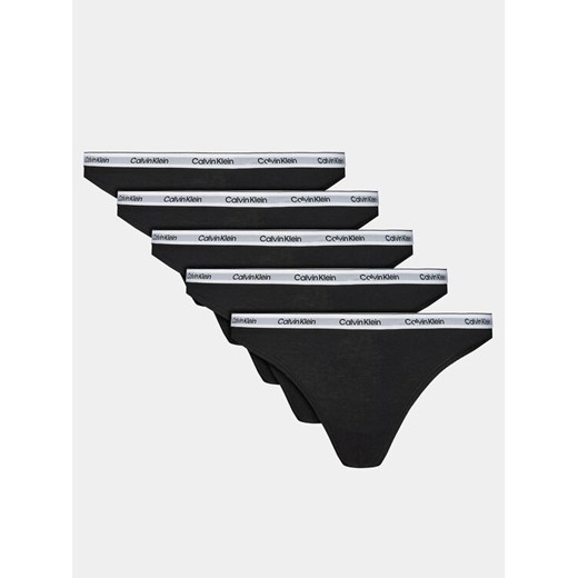 Calvin Klein Underwear Komplet 5 par stringów 000QD5221E Czarny ze sklepu MODIVO w kategorii Majtki damskie - zdjęcie 182746391
