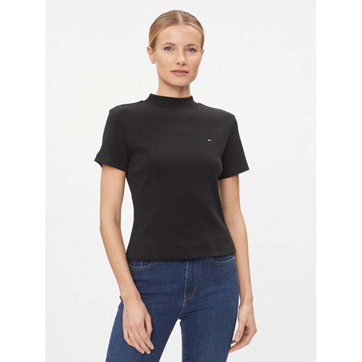Tommy Hilfiger T-Shirt New Cody WW0WW40586 Czarny Slim Fit ze sklepu MODIVO w kategorii Bluzki damskie - zdjęcie 182746424