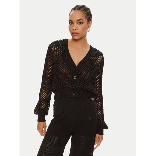 TWINSET Kardigan 241TT3122 Czarny Regular Fit ze sklepu MODIVO w kategorii Swetry damskie - zdjęcie 182746430