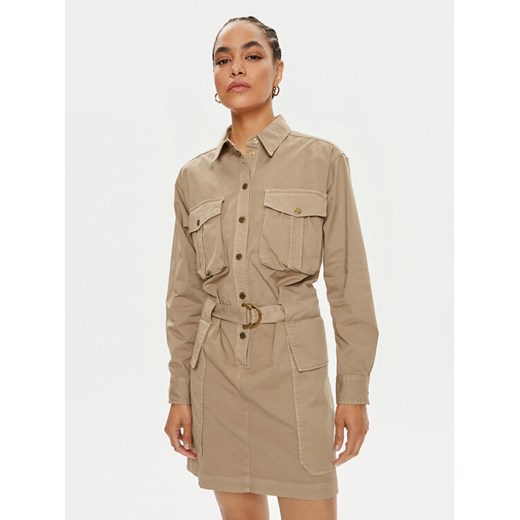 Pinko Sukienka koszulowa 102997 A1NF Beżowy Regular Fit ze sklepu MODIVO w kategorii Sukienki - zdjęcie 182746444