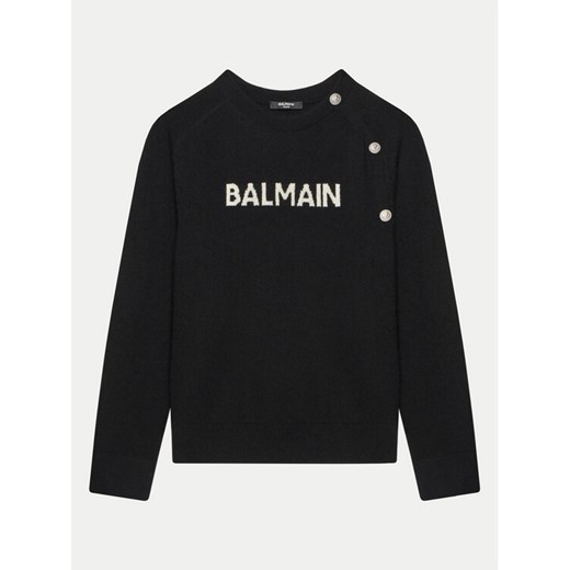 Balmain Sweter BV9B00-Z2409 Czarny Regular Fit ze sklepu MODIVO w kategorii Swetry chłopięce - zdjęcie 182746504