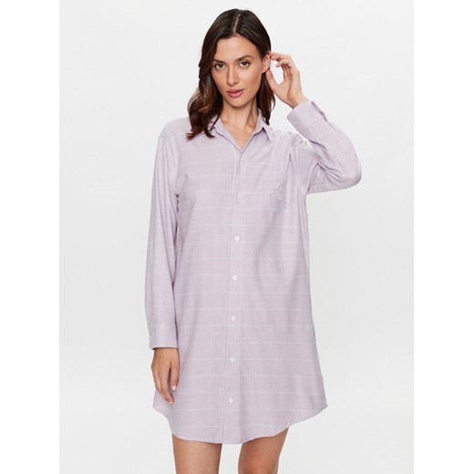 Lauren Ralph Lauren Koszula nocna ILN32271 Fioletowy Regular Fit ze sklepu MODIVO w kategorii Koszule nocne - zdjęcie 182746972