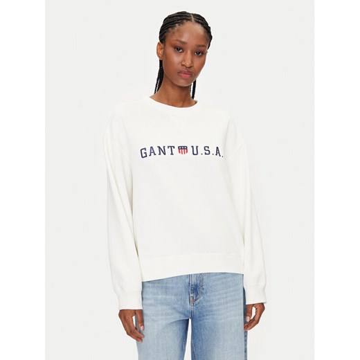 Gant Bluza 4200577 Biały Regular Fit ze sklepu MODIVO w kategorii Bluzy damskie - zdjęcie 182747112
