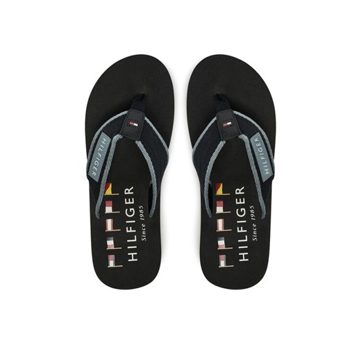 Tommy Hilfiger Japonki Patch Hilfiger Beach Sandal FM0FM05435 Czarny ze sklepu MODIVO w kategorii Klapki męskie - zdjęcie 182747124