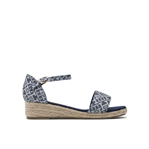 Tommy Hilfiger Espadryle Rope Wedge Sandal Denim T3A7-32776-0048 S Błękitny ze sklepu MODIVO w kategorii Espadryle damskie - zdjęcie 182747143