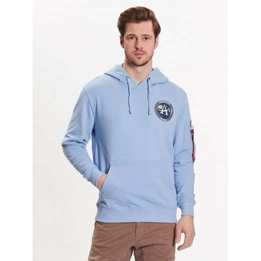 Alpha Industries Bluza Apollo Mission 106338 Niebieski Regular Fit ze sklepu MODIVO w kategorii Bluzy męskie - zdjęcie 182747161
