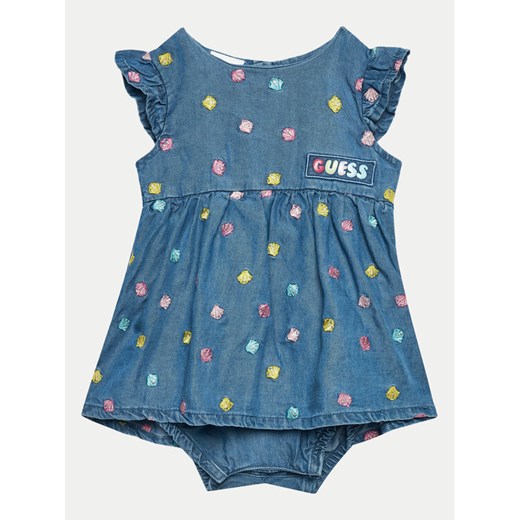 Guess Sukienka codzienna S4GG17 WFBS0 Granatowy Regular Fit ze sklepu MODIVO w kategorii Sukienki niemowlęce - zdjęcie 182747163