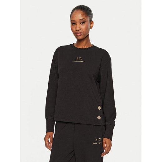 Armani Exchange Bluza 6DYM50 YJEGZ 1200 Czarny Regular Fit ze sklepu MODIVO w kategorii Bluzy damskie - zdjęcie 182747272