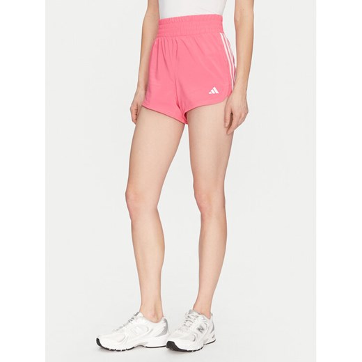 adidas Szorty sportowe Pacer Training 3-Stripes IX1078 Różowy Regular Fit ze sklepu MODIVO w kategorii Szorty - zdjęcie 182747501