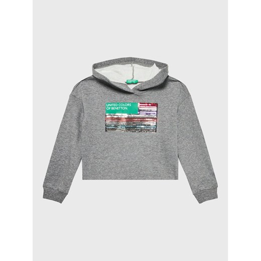 United Colors Of Benetton Bluza 35TMC201N Szary Relaxed Fit ze sklepu MODIVO w kategorii Bluzy dziewczęce - zdjęcie 182747621