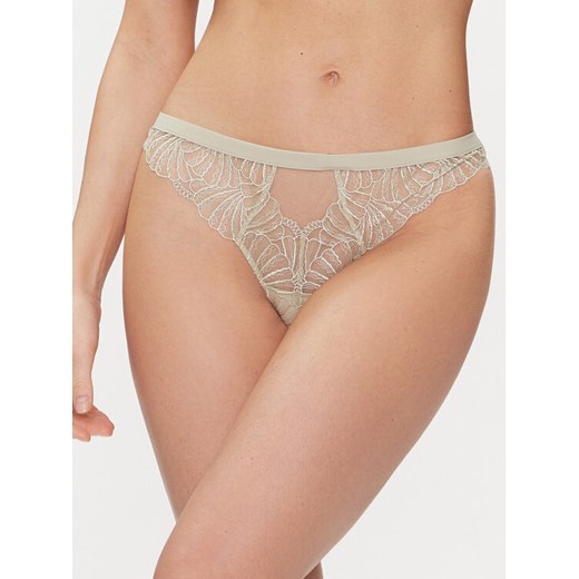 Calvin Klein Underwear Stringi 000QF7759E Zielony ze sklepu MODIVO w kategorii Majtki damskie - zdjęcie 182747682
