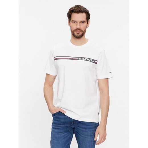 Tommy Hilfiger T-Shirt Monotype MW0MW33688 Biały Regular Fit ze sklepu MODIVO w kategorii T-shirty męskie - zdjęcie 182747800