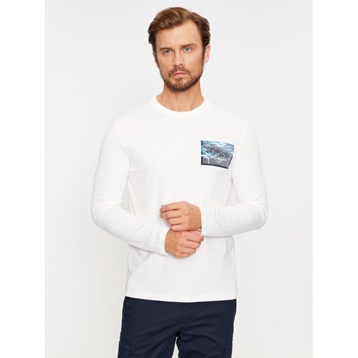 s.Oliver Longsleeve 2135693 Biały Regular Fit ze sklepu MODIVO w kategorii T-shirty męskie - zdjęcie 182747804