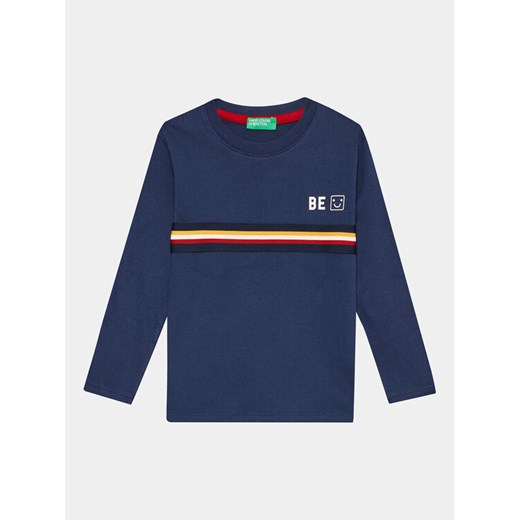 United Colors Of Benetton Bluzka 3VR5G10AT Granatowy Regular Fit ze sklepu MODIVO w kategorii T-shirty chłopięce - zdjęcie 182747920