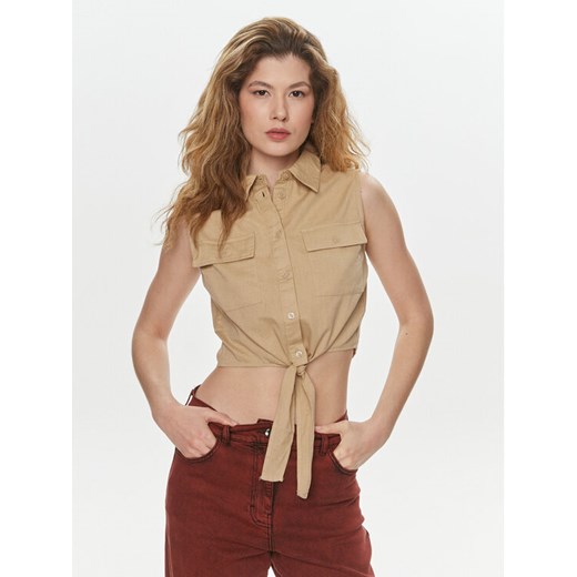 Brave Soul Koszula LWT-548ELIZABETH Beżowy Straight Fit ze sklepu MODIVO w kategorii Koszule damskie - zdjęcie 182747952
