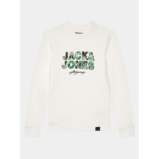 Jack&Jones Junior Bluza 12235517 Biały Standard Fit ze sklepu MODIVO w kategorii Bluzy chłopięce - zdjęcie 182748032
