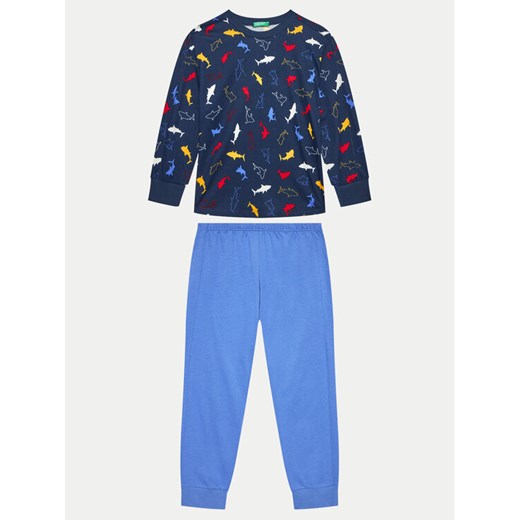 United Colors Of Benetton Piżama 32K60P07I Niebieski Regular Fit ze sklepu MODIVO w kategorii Piżamy dziecięce - zdjęcie 182748134