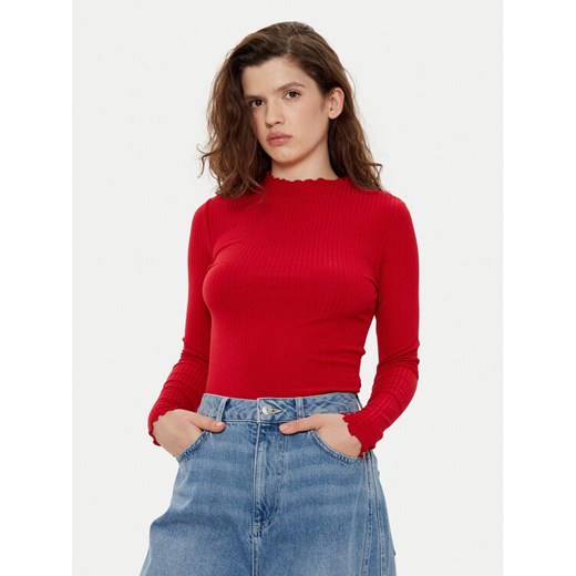 ONLY Bluzka Emma 15180040 Czerwony Slim Fit ze sklepu MODIVO w kategorii Bluzki damskie - zdjęcie 182748223