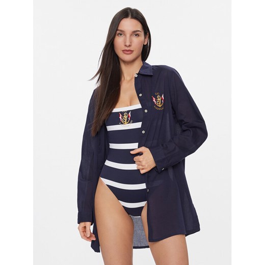 Lauren Ralph Lauren Sukienka plażowa 20498276 Granatowy Relaxed Fit ze sklepu MODIVO w kategorii Odzież plażowa - zdjęcie 182748241