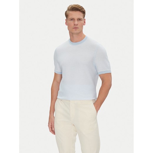 BOSS Sweter Jianfranco 50537642 Błękitny Regular Fit ze sklepu MODIVO w kategorii Swetry męskie - zdjęcie 182748373