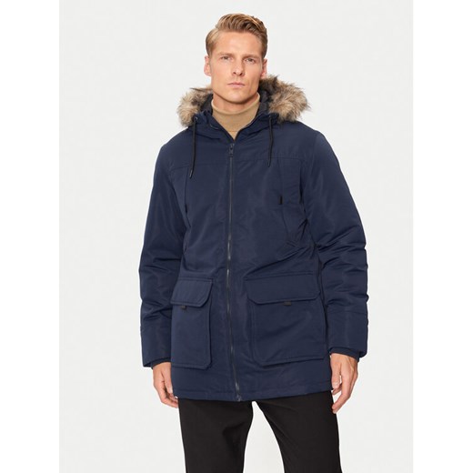 Jack&Jones Parka Construct 12258406 Granatowy Regular Fit ze sklepu MODIVO w kategorii Parki męskie - zdjęcie 182748394