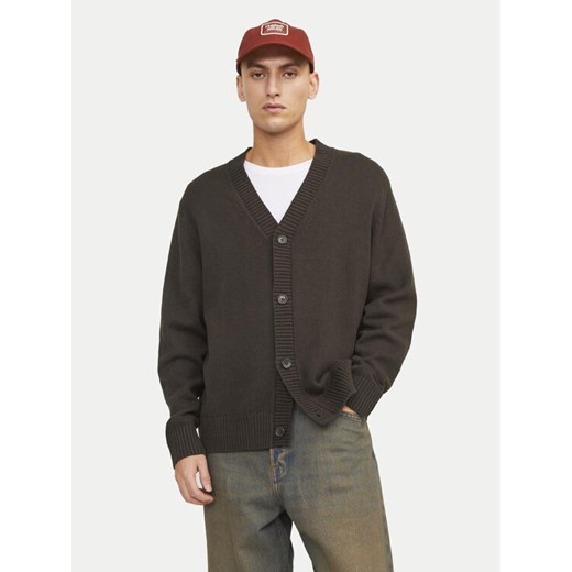 Jack&Jones Kardigan Frederiksberg 12262048 Brązowy Regular Fit ze sklepu MODIVO w kategorii Swetry męskie - zdjęcie 182748461