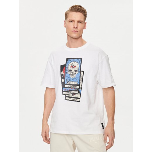 Puma T-Shirt Hoops Deck 624776 Biały Regular Fit ze sklepu MODIVO w kategorii T-shirty męskie - zdjęcie 182748462