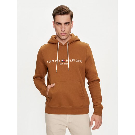 Tommy Hilfiger Bluza Logo MW0MW11599 Brązowy Regular Fit ze sklepu MODIVO w kategorii Bluzy męskie - zdjęcie 182748562