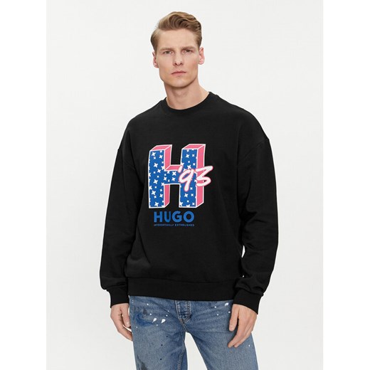 Hugo Bluza Neasyo 50513437 Czarny Regular Fit ze sklepu MODIVO w kategorii Bluzy męskie - zdjęcie 182748571