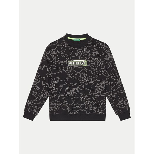 United Colors Of Benetton Bluza 3GHMC10M5 Czarny Regular Fit ze sklepu MODIVO w kategorii Bluzy chłopięce - zdjęcie 182748621