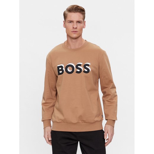 Boss Bluza Soleri 07 50507939 Beżowy Relaxed Fit ze sklepu MODIVO w kategorii Bluzy męskie - zdjęcie 182748682