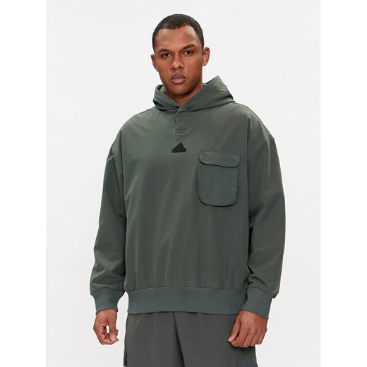 adidas Bluza City Escape IR5182 Zielony Loose Fit ze sklepu MODIVO w kategorii Bluzy męskie - zdjęcie 182748780