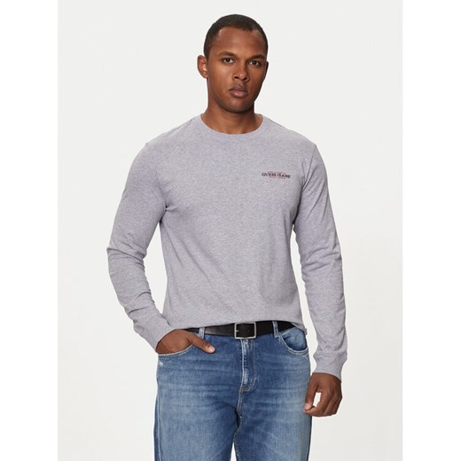 Guess Jeans Longsleeve M4YI54 K8HM0 Szary Slim Fit ze sklepu MODIVO w kategorii T-shirty męskie - zdjęcie 182748790