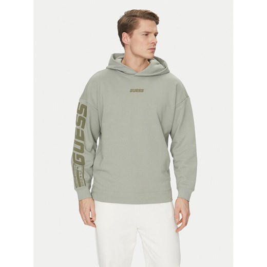 Guess Bluza Z4BQ03 KAIJ1 Zielony Regular Fit ze sklepu MODIVO w kategorii Bluzy męskie - zdjęcie 182748834