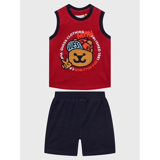 Guess Komplet top i szorty materiałowe I3GG13 K8HM0 Kolorowy Regular Fit ze sklepu MODIVO w kategorii Komplety niemowlęce - zdjęcie 182748853