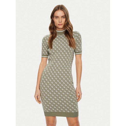 Guess Sukienka dzianinowa W3YK39 Z37K0 Zielony Regular Fit ze sklepu MODIVO w kategorii Sukienki - zdjęcie 182748880