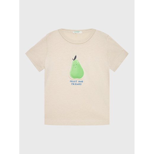 United Colors Of Benetton T-Shirt 3I1XA1007 Beżowy Regular Fit ze sklepu MODIVO w kategorii Koszulki niemowlęce - zdjęcie 182748910